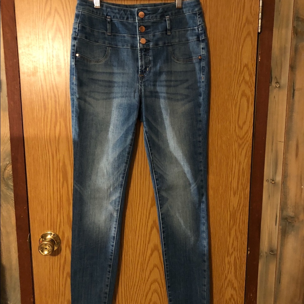 High waisted skinny jeans